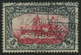 DSWA 23 O, 1901, 5 M. Grünschwarz/bräunlichkarmin, Ohne Wz., Pracht, Mi. 200.- - Deutsch-Südwestafrika