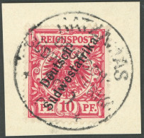 DSWA 7a BrfStk, HATZAMAS, Auf 10 Pf., Prachtbriefstück, Gepr. Jäschke-L. - German South West Africa