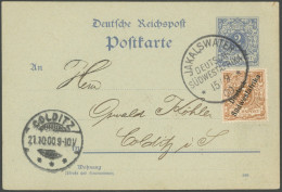 DSWA 5b BRIEF, JAKALSWATER, 15.9.00, Auf 2 Pf. Dt.Reich Ganzsachenkarte (P 40) Mit 3 Pf. Zusatzfrankatur, Portogerecht N - German South West Africa