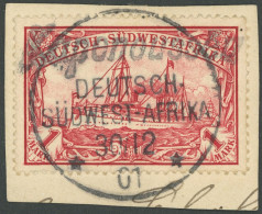 DSWA 20 BrfStk, Kapenousseu, 30.12.01 In Gotik, 34mm, In Schwarz Auf Wanderstempel II Auf 1 M. Prachtbriefstück, Gepr. U - África Del Sudoeste Alemana