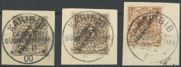 DSWA 1a,5a,5b BrfStk, KARIBIB, Zentrisch Auf 3 Pf., 3 Prachtbriefstücke - German South West Africa