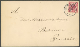 DSWA 3 BRIEF, OTJIMBINGUE, 29.8.1899, Auf Brief Mit 10 Pf. Einzelfrankatur Nach Barmen, Pracht - Duits-Zuidwest-Afrika