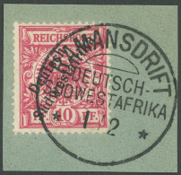 DSWA 7a BrfStk, RAMANSDRIFT, 1.2. Ohne Jahreszahl, Auf Briefstück Mit 10 Pf., Pracht, Gepr. Jäschke-L. - Duits-Zuidwest-Afrika