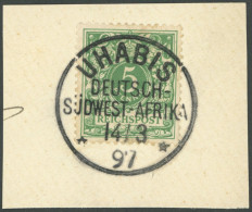 DSWA M 46c BrfStk, UHABIS, 14.3.97 Auf Mitläufer 5 Pf., Gefälligkeitsentwertung, Prachtbriefstück, Signiert Friedemann - German South West Africa