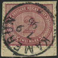 KAMERUN V 37e BrfStk, 1896, 2 M. Dunkelrotkarmin, Stempel KAMERUN, Postabschnitt, Pracht - Camerún