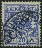 KIAUTSCHOU M 4II O, 1901, 20 Pf. Steiler Aufdruck, Stempel KIAUTSCHOU, Pracht - Kiauchau