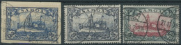 SAMOA 17-19 O, 1901, 2 - 5 M. Kaiseryacht, 3 Prachtwerte, Mi. 890.- - Samoa