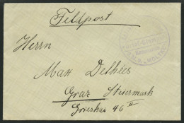 MSP VON 1914 - 1918 (Großer Kreuzer MOLTKE), 1914, Violetter Briefstempel, Feldpostbrief Von Bord Der Moltke, Pracht - Maritiem