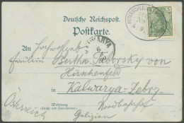 DEUTSCHE SCHIFFSPOST DR55Brief , 1900, HOYERSCHLEUSE MUNKMARSCH SEEPOST Nr. 1 Auf Ansichtskarte Nach Österreich, Büge, F - Schiffahrt