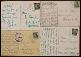 DEUTSCHE SCHIFFSPOST 1914, 1938, 4 Verschiedene Karten Seepost Helgoland, Pracht - Marítimo