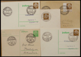 DEUTSCHE SCHIFFSPOST 1938/9, 5 Karten Mit Verschiedenen Sonderstempel Der Walfangflotten, Pracht - Maritiem