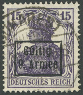 MV In RUMÄNIEN 2a O, 1918, 15 Pf. Schwarzgrauviolett, Pracht, Kurzbefund Wasels, Mi. 150.- - Ocupación 1914 – 18