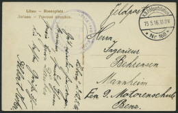 FELDPOST I.WK 1916, Feldpost-Ansichtskarte Mit Violetten Briefstempel KAISERLICHE MARINE - SEE-FLUGSTATION LIBAU Der K.D - Cartas & Documentos