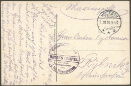 FELDPOST I.WK 1916, Feldpost-Ansichtskarte Mit Briefstempel KAISERLICHE MARINE KOMMANDO ABTEILUNGSSTAMM , Pracht - Occupation 1914-18