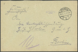 FELDPOST I.WK 1917, Feldpostbrief Mit Absender Hauptwetterwarte D. Heimat Aus JÜTEBORG, Pracht - Besetzungen 1914-18