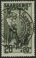 SAARGEBIET 104I O, 1926, 20 C. Volkshilfe Mit Abart Rahmen über T Von Saargebiet Gebrochen, Pracht, Kurzbefund Geigle, M - Altri & Non Classificati