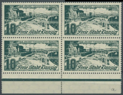 FREIE STADT DANZIG 259a VB , 1935, 10 Pf. Schwarzopalgrün Im Randviererblock, Postfrisch, Pracht, Mi. 360.- - Autres & Non Classés