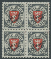 DIENSTMARKEN D 46a VB , 1924, 25 Pf. Dunkeltürkisgrau/lebhaftzinnoberrot Im Viererblock, Postfrisch, Pracht, Mi. 280.- - Sonstige & Ohne Zuordnung