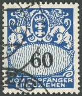 PORTOMARKEN P 46 O, 1939, 60 Pf. Dunkelkobalt/schwarz, Wz. 5, Pracht, Gepr. Soecknick, Mi. 150.- - Sonstige & Ohne Zuordnung