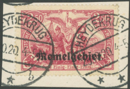 MEMELGEBIET 13a BrfStk, 1920, 2.50 M. Rotkarmin, Stempel HEYDENKRUG, Prachtbriefstück, Gepr. Haslau, Mi. (80.-) - Memel (Klaipeda) 1923