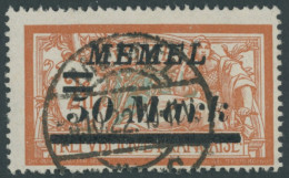 MEMELGEBIET 97 O, 1922, 50 M. Auf 2 Fr. Rötlichorange/hellgrünlichblau, Pracht, Gepr. Huylmans, Mi. 60.- - Memel (Klaipeda) 1923