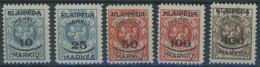 MEMELGEBIET 124-28 , 1923, Staatsdruckerei Kowno, Postfrisch, Prachtsatz, Mi. 120.- - Memelland 1923