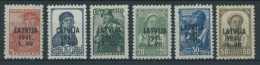 LETTLAND 1-6 , 1941, Freimarken, Postfrischer Prachtsatz, Mi. 100.- - Occupation 1938-45