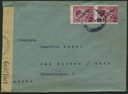 SERBIEN 5 Paar BRIEF, 1941, 2 D. Lilakarmin Im Senkrechten Paar Mit Zensurstreifen Auf Bedarfsbrief, Feinst - Bezetting 1938-45