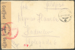 FELDPOST II. WK BELEGE 1942, Feldpostbrief Nach Dänemark Mit FP-Nummer 06918, Zensurstreifen Und Stempel, Feinst - Bezetting 1938-45