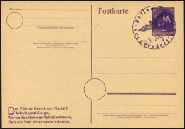 FREDERSDORF DR P 314 BRIEF, 1945, 6 Pf. Hitler-Ganzsachenkarte Mit Seltenem Dienststempel, Leer Gestempelt, Pracht, Gepr - Private & Local Mails