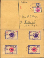 FREDERSDORF Sp 227FIV BRIEF, 1945, 6 Pf., Rahmengröße 28x19 Mm, Große Wertziffern, Mit Abart Wertziffer Bläulichviolett, - Private & Lokale Post