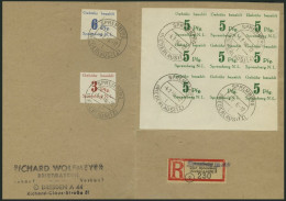SPREMBERG 9BF BrfStk, 1946, 5 Pf. Smaragdgrün, Ungezähnt, Mit Abart Wertziffer 5 Fehlend, Im Neunerblock Aus Der Linken  - Private & Local Mails