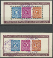 ALLIIERTE BES. Bl. 12A/B O, 1946, Blockpaar Briefmarken-Ausstellung, Violette Sonderstempel, Pracht, Gepr. D. Schlegel,  - Autres & Non Classés