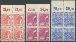 ALLIIERTE BES. 953-55POR , 1947, 30 - 50 Pf. II. Kontrollausgabe, Je Im Viererblock Vom Oberrand Mit Durchgezähntem Ober - Otros & Sin Clasificación