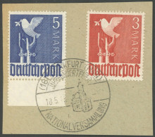 ALLIIERTE BES. 961/2a BrfStk, 1947, 3 M. Bräunlichrot Und 5 M. Dunkellilaultramarin Mit Sonderstempel FRANKFURT NATIONAL - Altri & Non Classificati