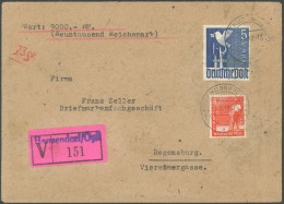 ALLIIERTE BES. 962b BRIEF, 1948, 5 Mk. Violettultramarin Mit Zusatzfrankatur 8 Pf. Arbeiter Auf Portogerechtem Wertbrief - Altri & Non Classificati