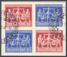 ALLIIERTE BES. VZd 2 BrfStk, 1948, Exportmesse Im Viererblock, Sonderstempel, Prachtbriefstück, Mi. 280.- - Sonstige & Ohne Zuordnung