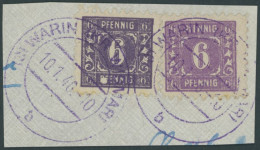 MECKLENBURG-VORPOMMERN 9cXI,9a BrfStk, 1945, 6 Pf. Dunkelgrauviolett Mit Abart Großer Fleck An PF Vom Unteren Pfennig So - Altri & Non Classificati