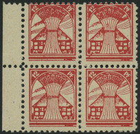 MECKLENBURG-VORPOMMERN 18d VB , 1945, 12 Pf. Bräunlichrot Im Randviererblock, Pracht, Gepr. Kramp, Mi. 480.- - Sonstige & Ohne Zuordnung