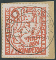 MECKLENBURG-VORPOMMERN 26a BrfStk, 1945, 6 Pf. Rötlichorange Kinderhilfe, Prachtbriefstück, Gepr. Kramp, Mi. 60.- - Sonstige & Ohne Zuordnung