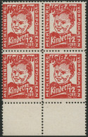 MECKLENBURG-VORPOMMERN 28b VB , 1945, 12 Pf. Dunkelrosa Kinderhilfe Im Randviererblock, Pracht, Gepr. Kramp, Mi. 320.- - Altri & Non Classificati