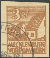MECKLENBURG-VORPOMMERN 29y O, 1946, 30 Pf. Mittelorangebraun, Graues Papier, Pracht, Gepr. Kramp, Mi. 60.- - Andere & Zonder Classificatie
