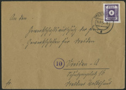 OST-SACHSEN 44c BRIEF, 1945, 8 Pf. Lebhaftgrauviolett, Einzelfrankatur Auf Brief, Pracht, Gepr. Kunz - Andere & Zonder Classificatie