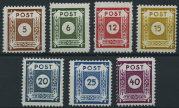 OST-SACHSEN DIII , 1945, 5, 6 Pf. Und 12 - 40 Pf. Coswig (Mi.Nr. 42/3,46-50DIII), Gezähnt L 111/2, Falzrest, 7 Prachtwer - Autres & Non Classés