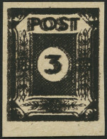 OST-SACHSEN 51cuyDD , 1945, 3 Pf. Doppeldruck (schwarz Auf Schwarzbraun), Steigende Papierstreifung, Spargummierung, Pra - Andere & Zonder Classificatie