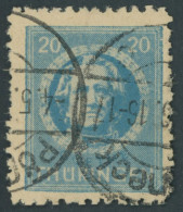 THÜRINGEN 98AXp1 O, 1945, 20 Pf. Preußischblau, Gezähnt, Vollgummierung, Dickes Papier, Steigende Papierstreifung, Links - Otros & Sin Clasificación