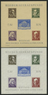 THÜRINGEN Bl. 3A/B, , 1946, Blockpaar Nationaltheater, übliche Gummibüge, Pracht, Mi. 90.- - Andere & Zonder Classificatie