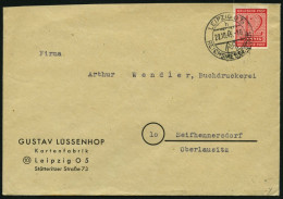 WEST-SACHSEN 119Y BRIEF, 1945, 12 Pf. Lebhaftkarminrot, Wz. 1Y, Auf Fernbrief, Pracht - Other & Unclassified