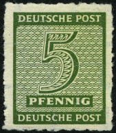WEST-SACHSEN 116CY , 1945, 5 Pf. Roßwein, Durchstochen 10, Wz. 1Y, Falzrest, Pracht, Gepr. Zierer - Other & Unclassified