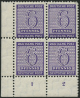 WEST-SACHSEN 121X VB , 1945, 6 Pf. Versuchszähnung Im Unteren Linken Eckrandviererblock, Pracht, Gepr. Ströh, Mi. (80.-) - Otros & Sin Clasificación